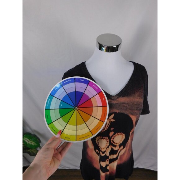 Sugar Skull Shirt Womens Medium Bleached V Neck Graphic Tee Day of the Dead - Picture 8 of 11